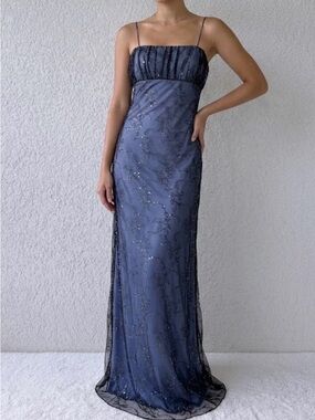 American Vintage Midnight Blue Beaded Maxi Dress